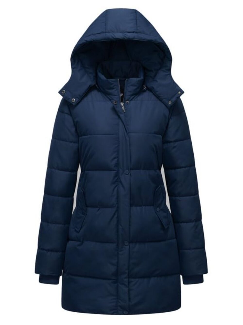GGleaf Women's Thicken Puffer Coat Warm Slim Fit Snow Jacket Removable Hood